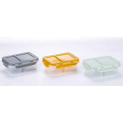 2 compartments food container lunch box 2division plastic